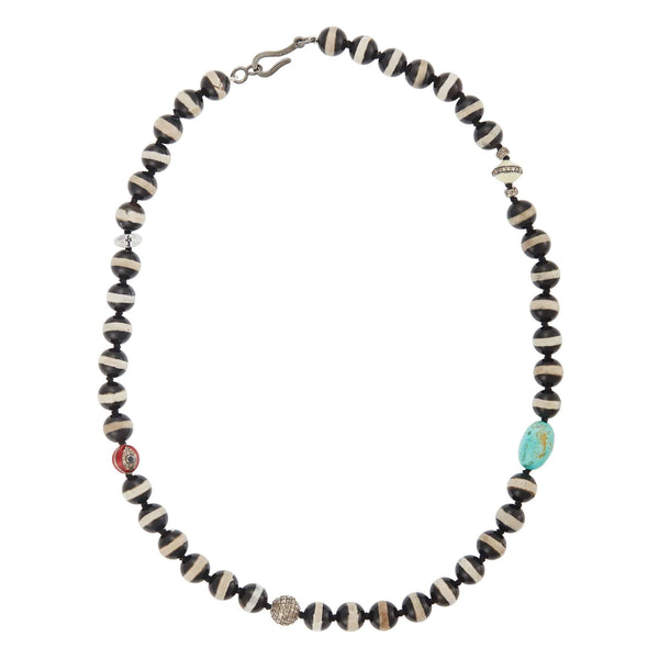 ileana makri Black Agate Stripe Necklace 77 (45cm)