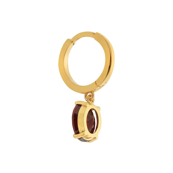 Ileana Makri Black Enamel & Garnet Hoops