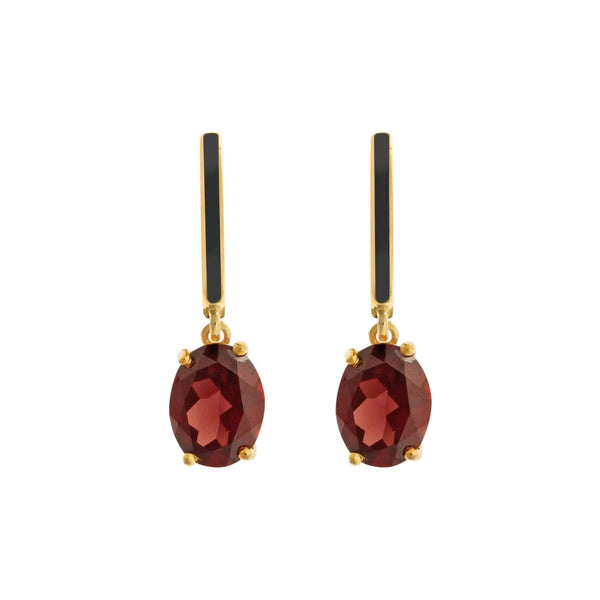 ileana makri Black Enamel & Garnet Hoops