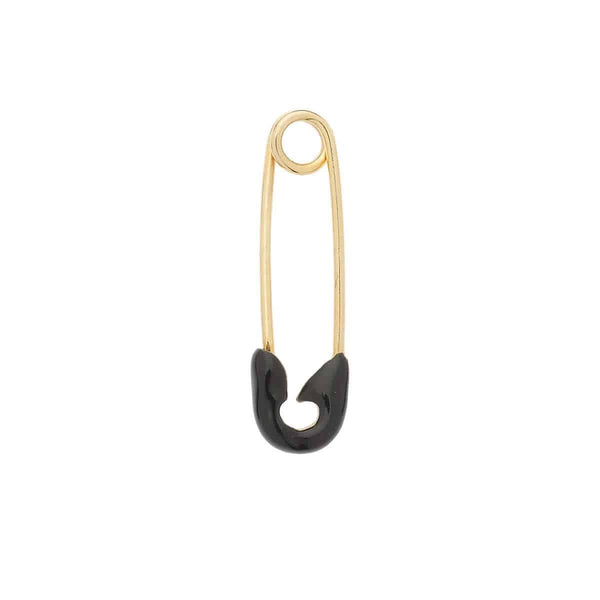 ileana makri Black Enamel Safety Pin Earring
