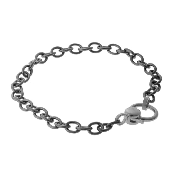 Ileana Makri Black Gold Lock Chain Bracelet
