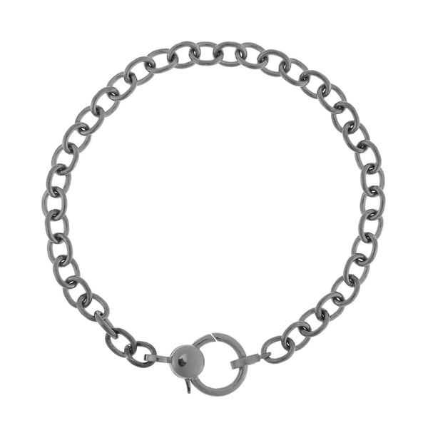ileana makri Black Gold Lock Chain Bracelet