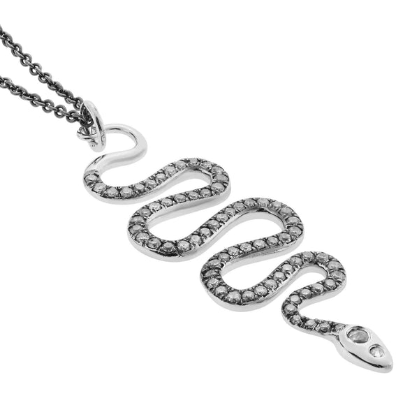 Ileana Makri Black Mamba Pendant W-Oxs-Grey D-Rds