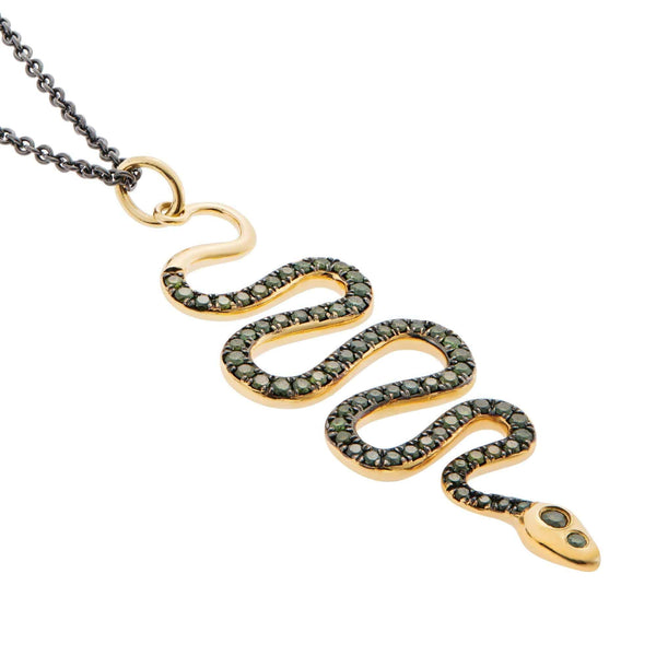 Ileana Makri Black Mamba Pendant Y-OXS-GREEN D