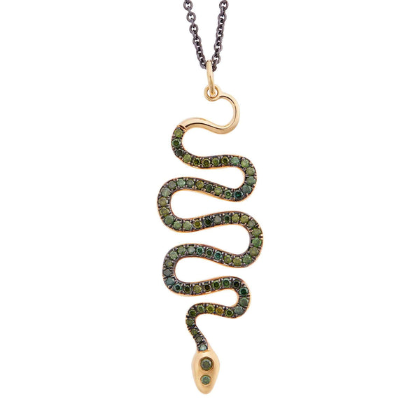 ileana makri Black Mamba Pendant Y-OXS-GREEN D