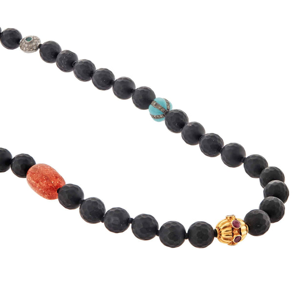 Ileana Makri Black Onyx Matte Necklace 74 (45cm)