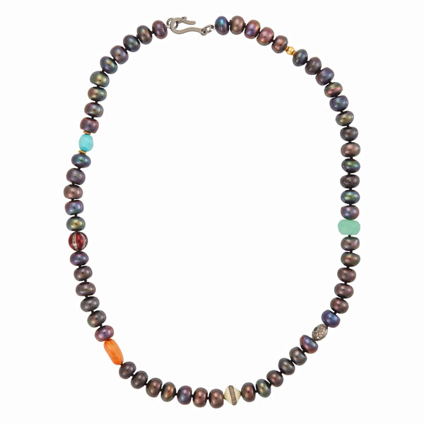 ileana makri Black Pearl Beaded Necklace 69 (45cm)
