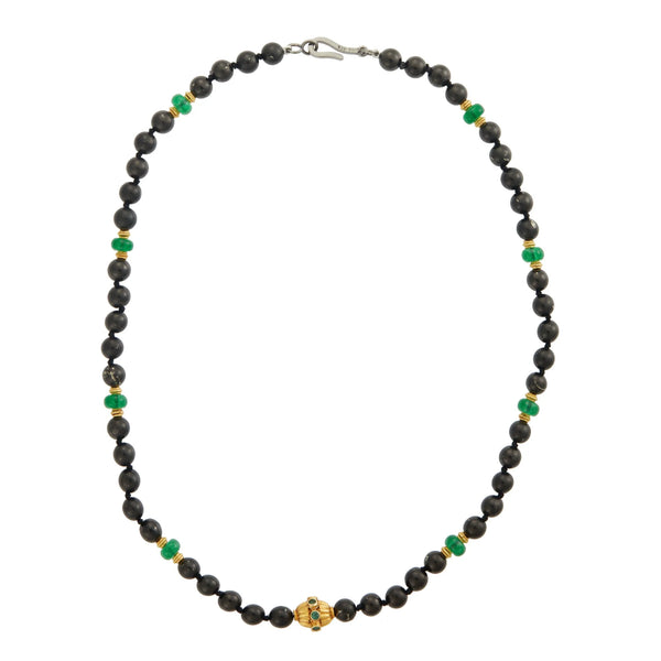 ileana makri Black Shungite Beaded Necklace (47cm)