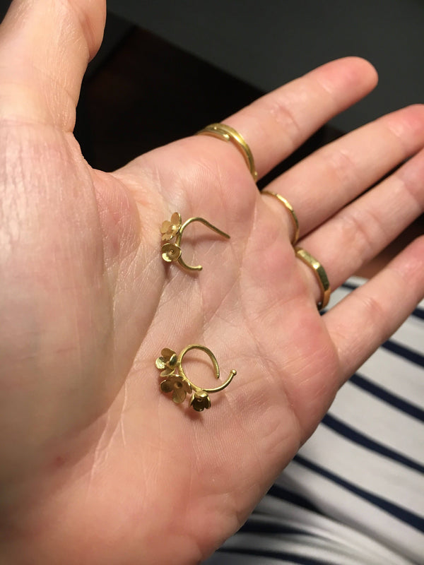 Ileana Makri Blooming Mini Hoop 3 Flowers