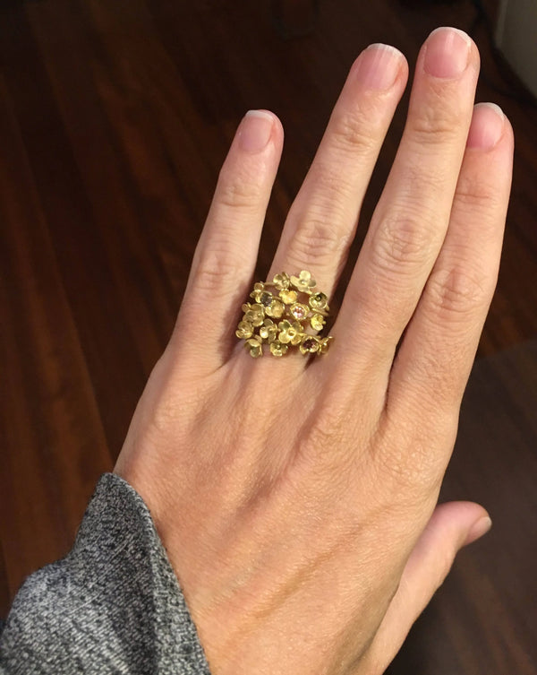 Ileana Makri Blooming Tourmaline 4 Flower Ring