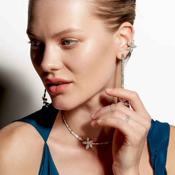 Ileana Makri Blossom Ear Cuff Pavé W-D