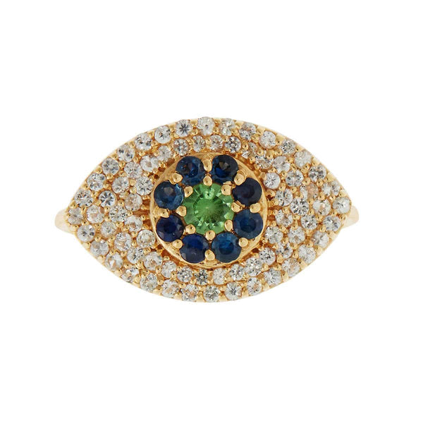 Ileana Makri Blossom Eye Ring Pavé