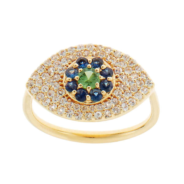 Ileana Makri Blossom Eye Ring Pavé