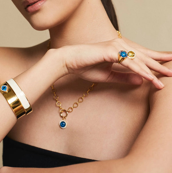 Ileana Makri Blue Eye Crystal Necklace