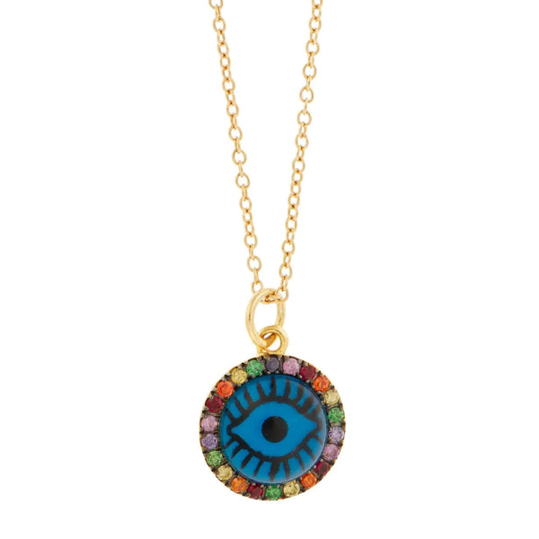 Ileana Makri Blue Eye Rainbow Necklace