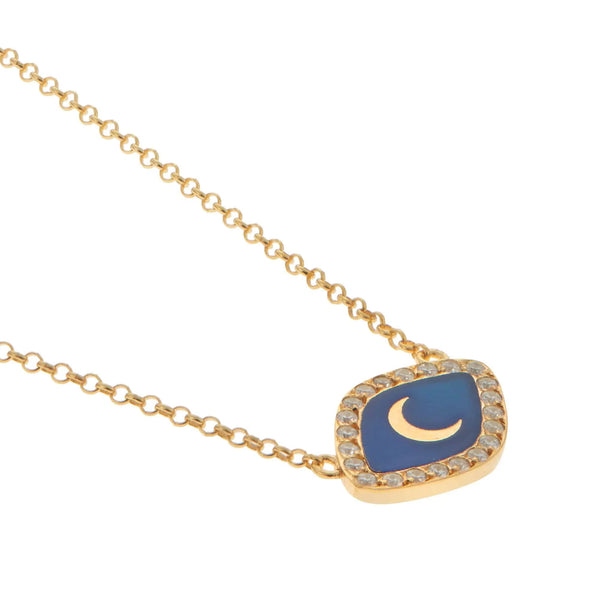 Ileana Makri Blue Moon Oval Necklace