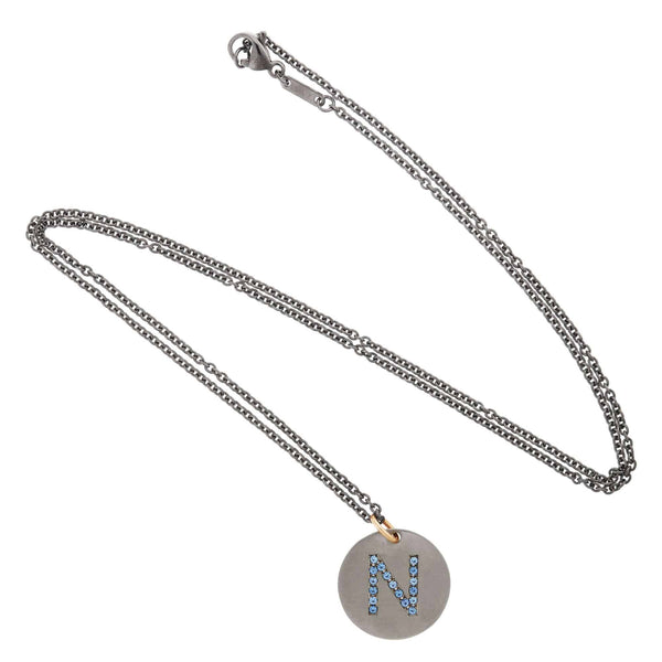 Ileana Makri Blue Sapphire Letter Pendant T-BS