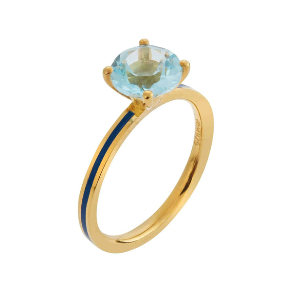 ileana makri Blue Topaz Enamel Slim Band