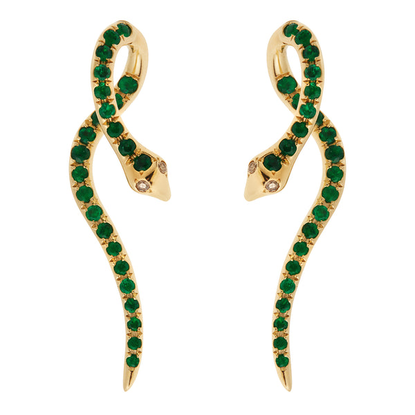 ileana makri Boa Emerald Earrings