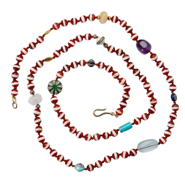 Ileana Makri Brown Agate Stripe Necklace 12 (80cm)