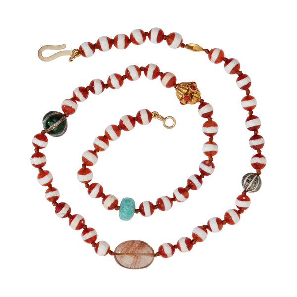 Ileana Makri Brown Agate Stripe Necklace 182 (45cm)