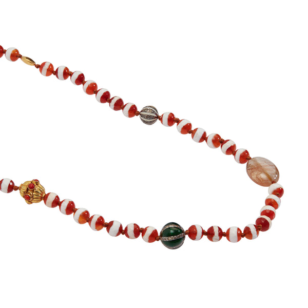 Ileana Makri Brown Agate Stripe Necklace 182 (45cm)
