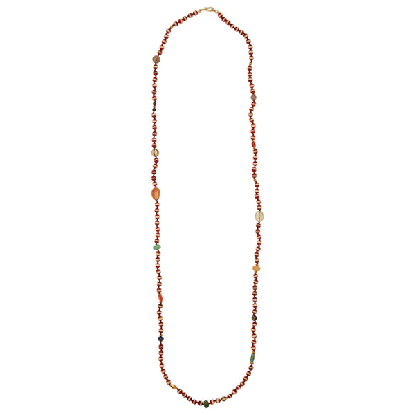 Ileana Makri Brown Agate Stripe Necklace 38 (1m)