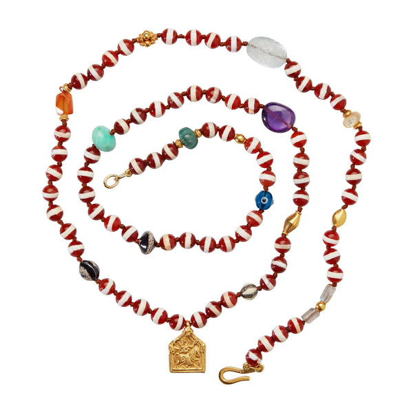 Ileana Makri Brown Agate Stripe Necklace 40 (70cm)