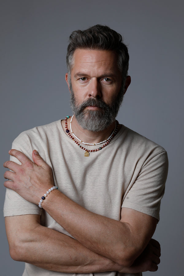 Ileana Makri Brown Agate Stripe Necklace 40 (70cm)