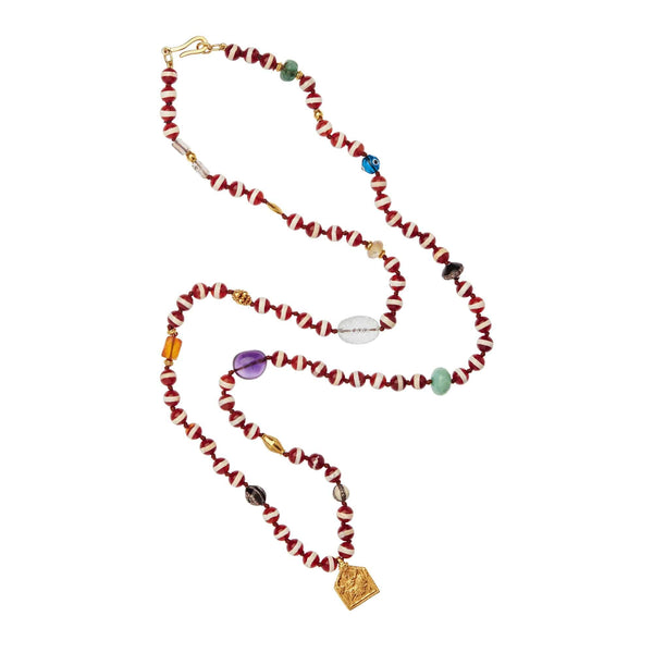 ileana makri Brown Agate Stripe Necklace 40 (70cm)