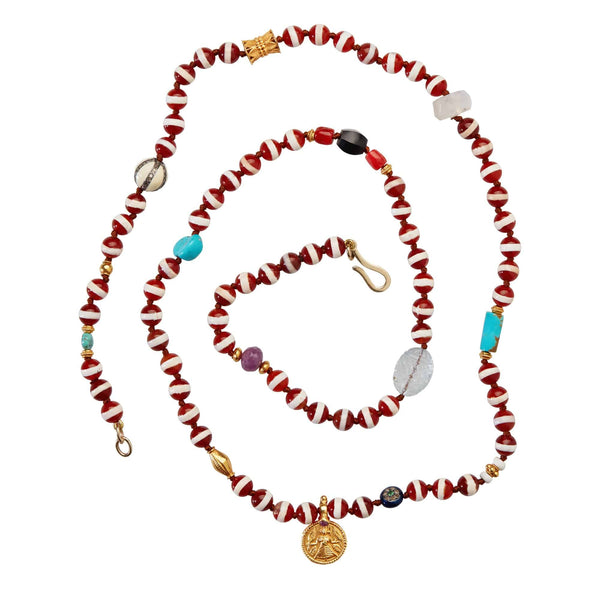 Ileana Makri Brown Agate Stripe Necklace 5 (70cm)