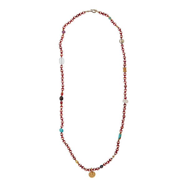 Ileana Makri Brown Agate Stripe Necklace 5 (70cm)
