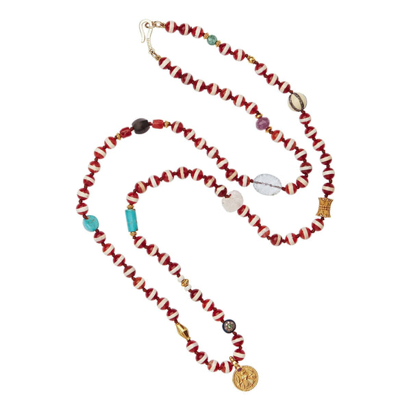 ileana makri Brown Agate Stripe Necklace 5 (70cm)