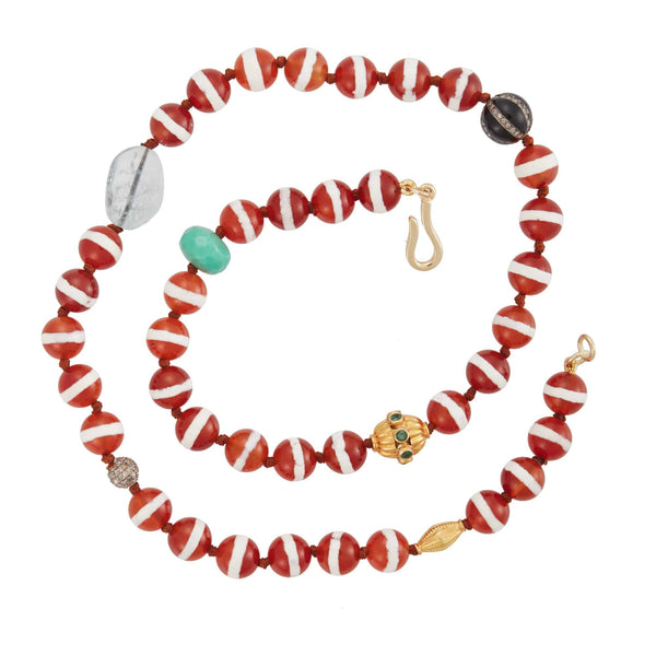 Ileana Makri Brown Agate Stripe Necklace 79 (45cm)