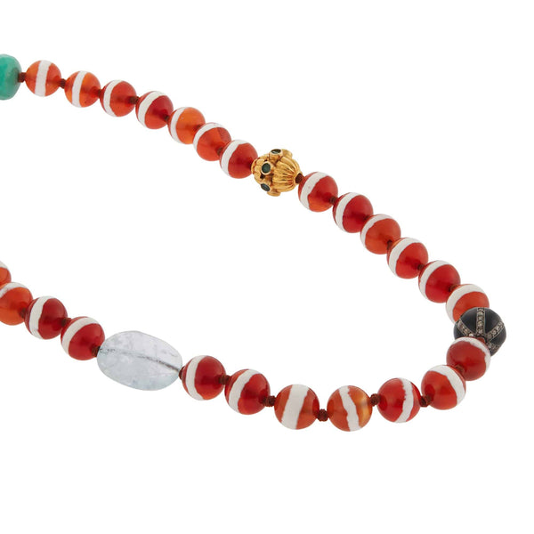 Ileana Makri Brown Agate Stripe Necklace 79 (45cm)