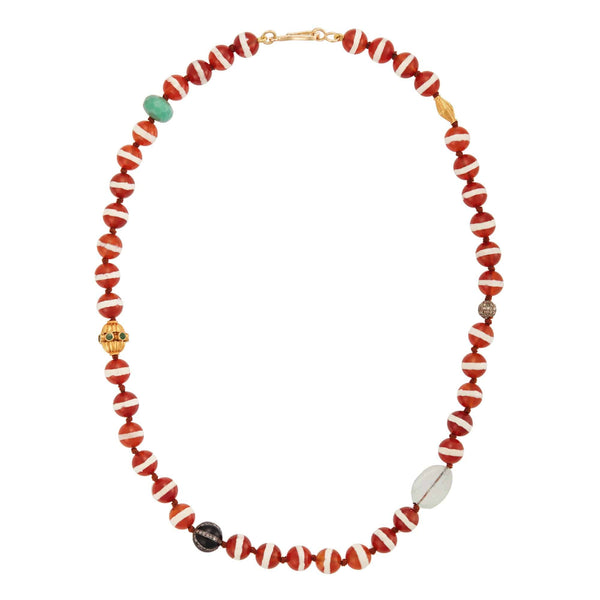 ileana makri Brown Agate Stripe Necklace 79 (45cm)
