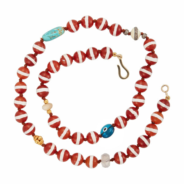Ileana Makri Brown Agate Stripe Necklace 80 (45cm)