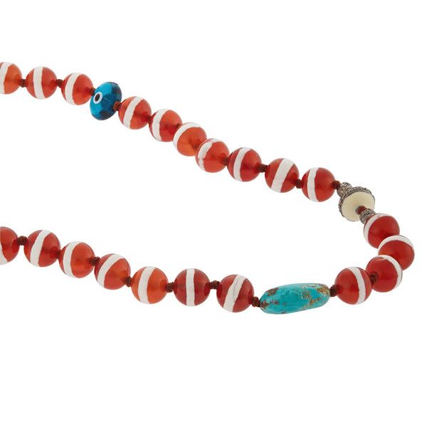 Ileana Makri Brown Agate Stripe Necklace 80 (45cm)