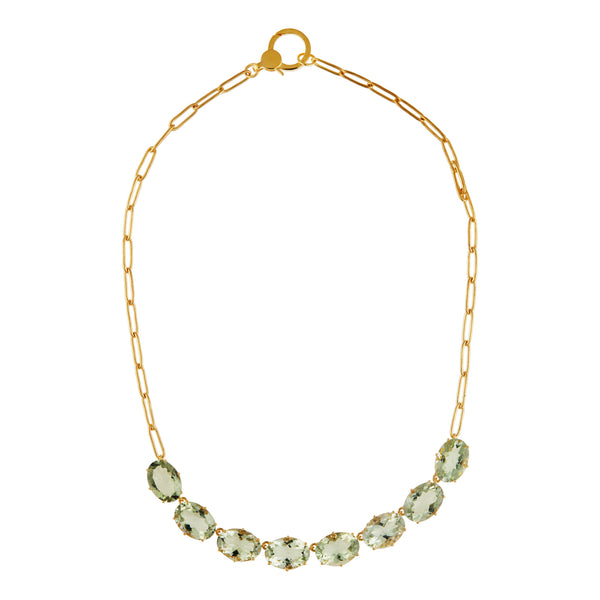 ileana makri Chained Crown Necklace Green Amethyst