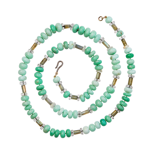 Ileana Makri Chrysoprase Horizon Necklace (81cm)
