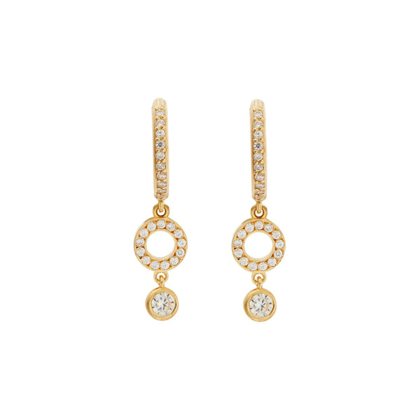 ileana makri Circle Dot Drop Hoops