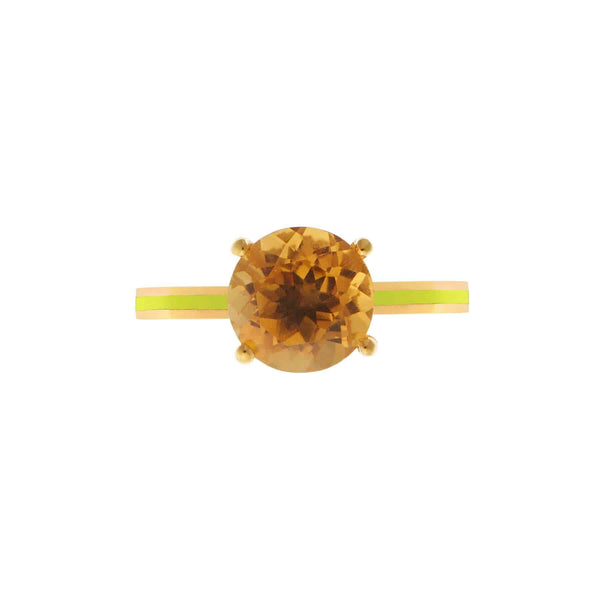 Ileana Makri Citrine Enamel Slim Band