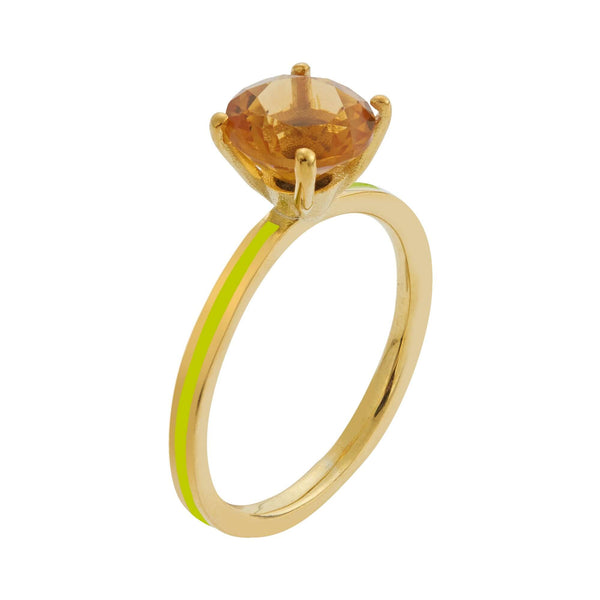 ileana makri Citrine Enamel Slim Band