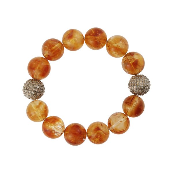 ileana makri Citrine & Grey Diamond Beaded Bracelet