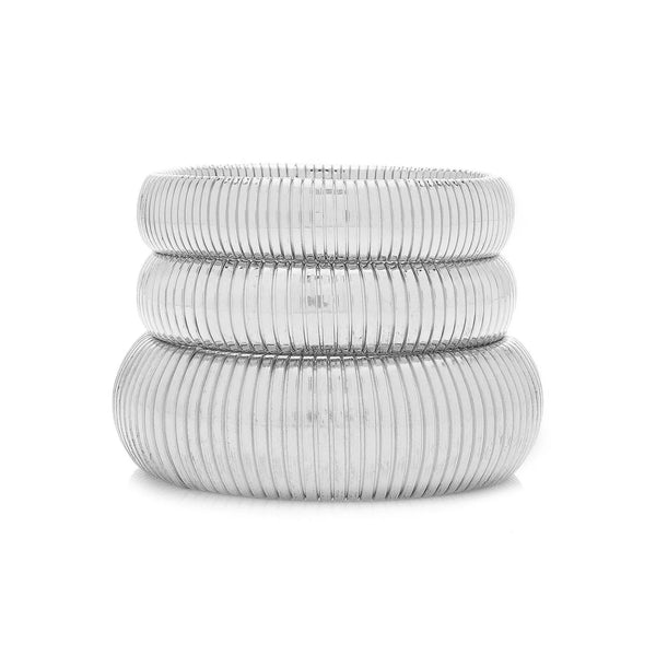 Ileana Makri Cobra Bracelet Silver (set Of 3)