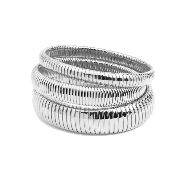 ileana makri Cobra Bracelet Silver (set of 3)