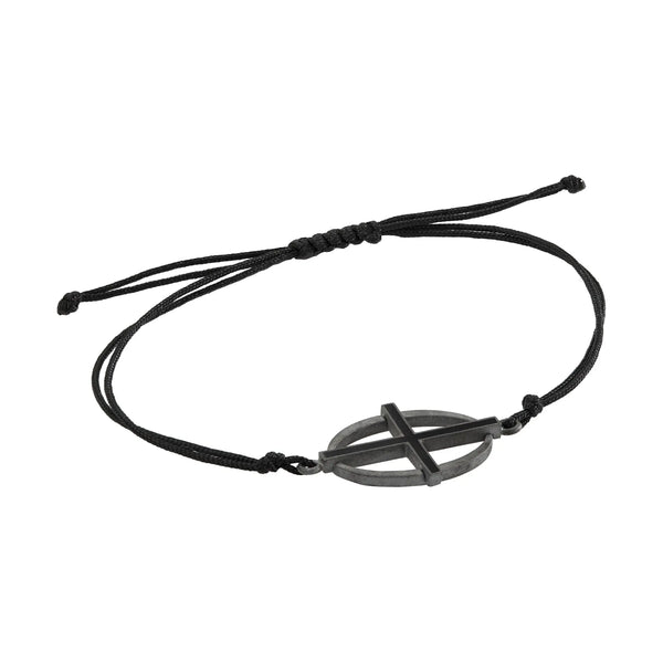 Ileana Makri Coda Cross Bracelet SLV-OX-BLK