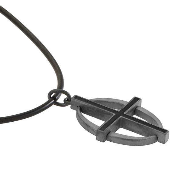 Ileana Makri Coda Cross Necklace OX-EN-BLK