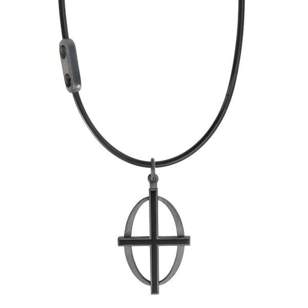 ileana makri Coda Cross Necklace OX-EN-BLK