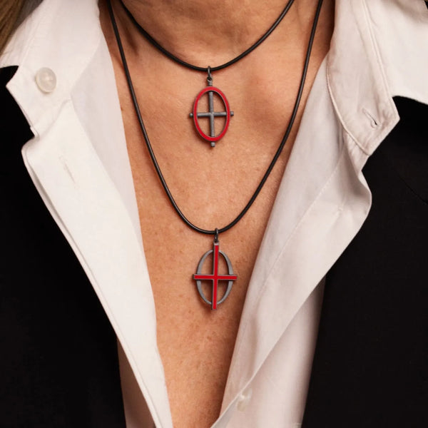 Ileana Makri Coda Cross Necklace OX-EN-RED